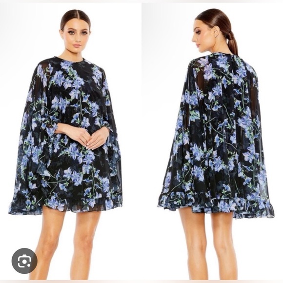Mac Duggal Dresses & Skirts - Mac Duggal Floral Cape Party Dress NWT Size 4